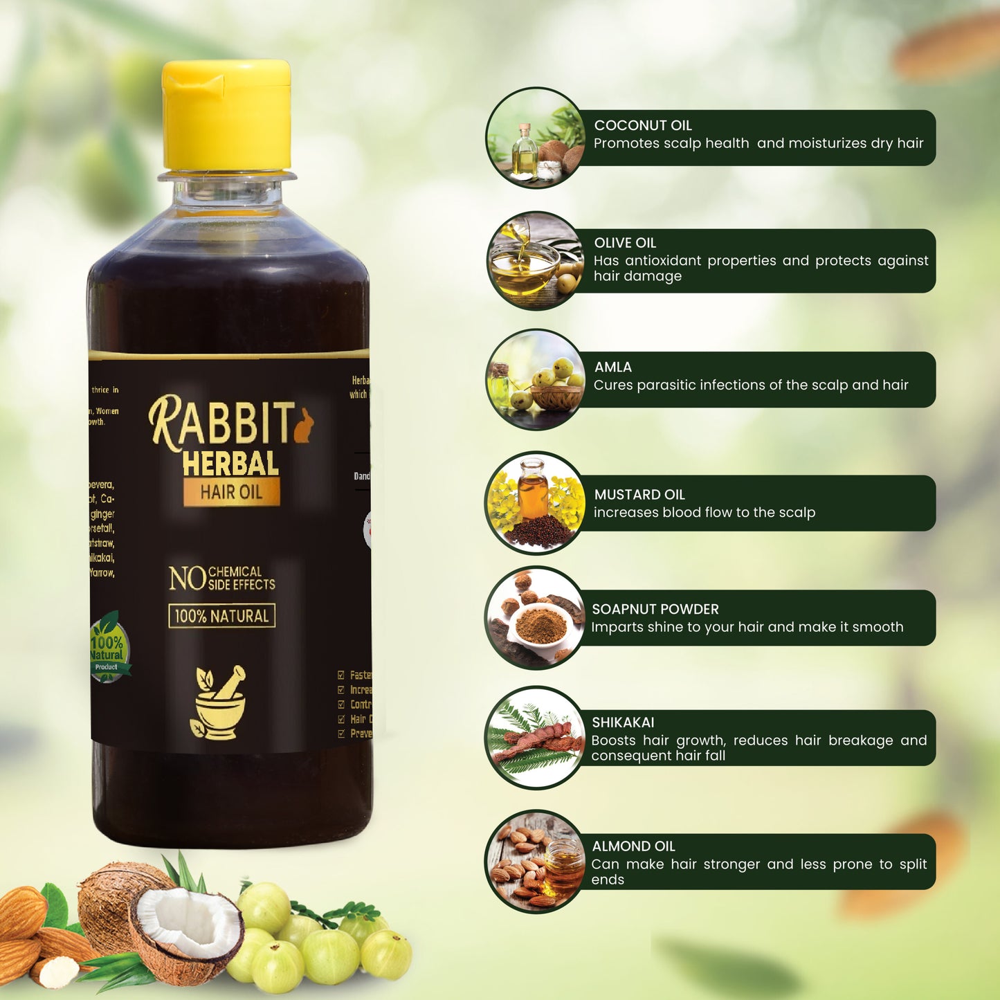 Rabbit Herbal Hair Oil – 100% Stronger, Healthier Growth