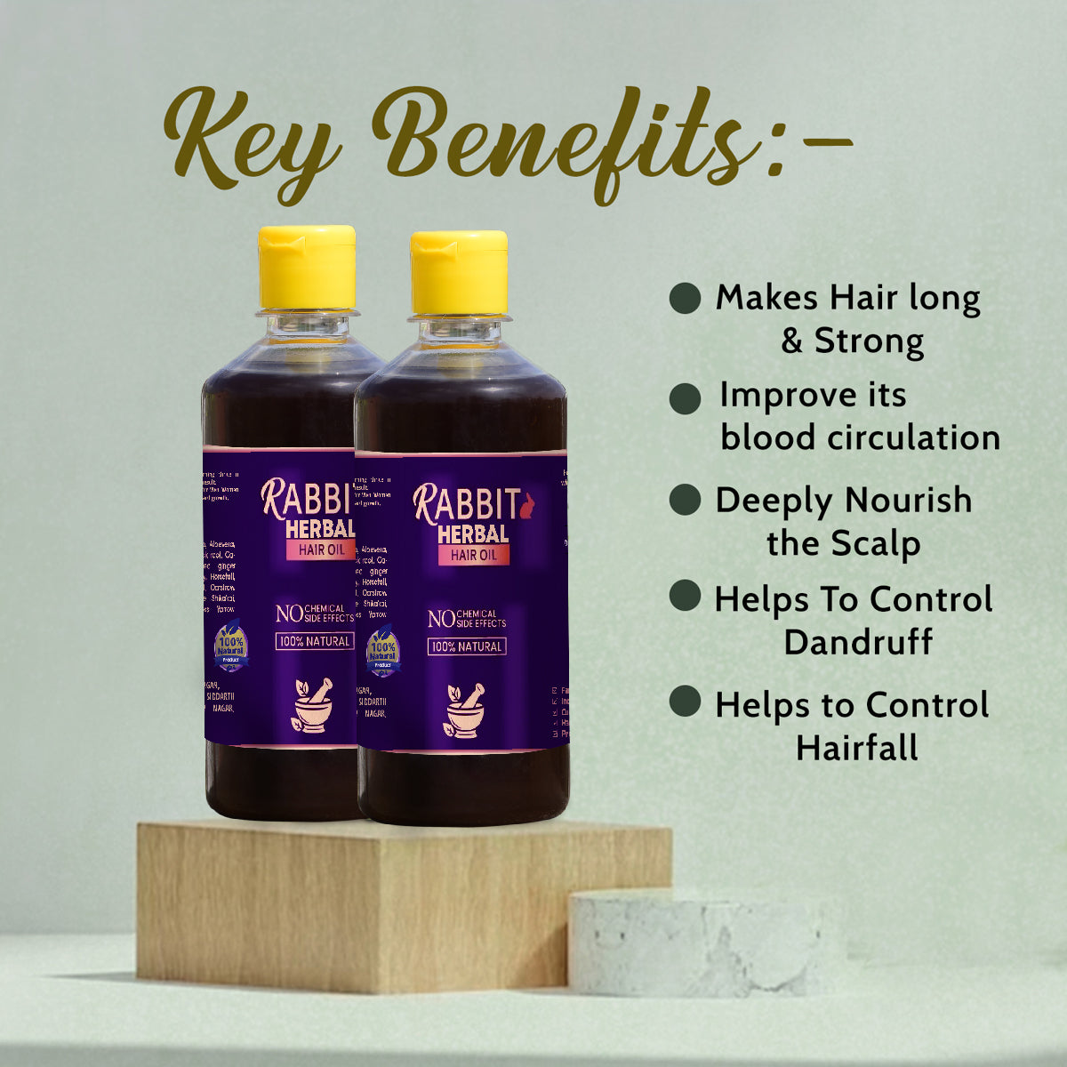 Rabbit Herbal Hair Oil – 100% Stronger, Healthier Growth