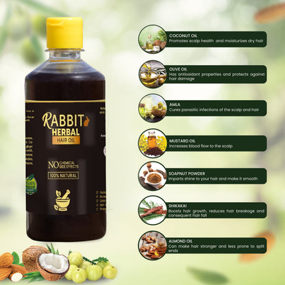 Rabbit Herbal Hair Oil – 100% Stronger, Healthier Growth