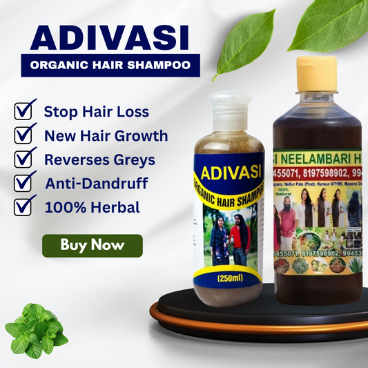 Adivasi Herbal Hair Care Combo | Hair Oil + Shampoo