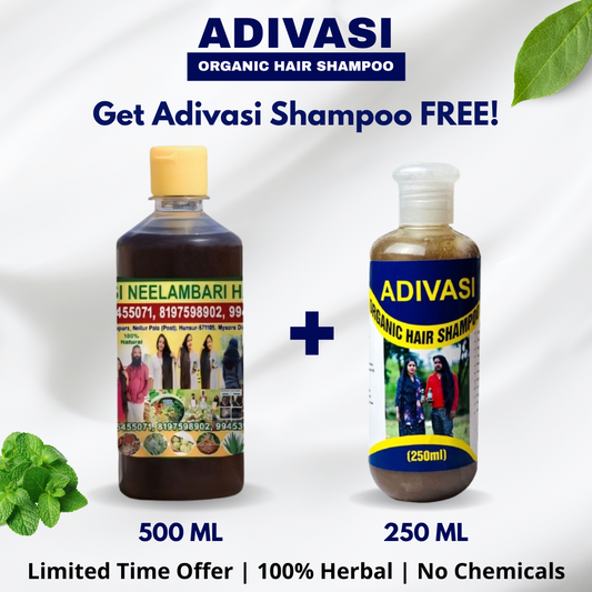Adivasi Herbal Hair Care Combo | Hair Oil + Shampoo